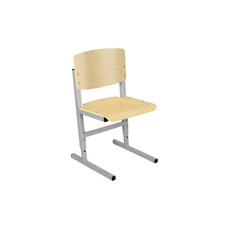 Стул ученический регулируемый СУТ.05, 400х375х580-660 мм, рост 2-4, серый каркас, фанера лак главное фото