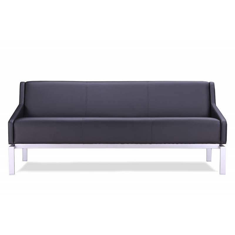 Диван тройной с подлокотниками Chairman Райз 1600х750х660 экокожа Black главное фото